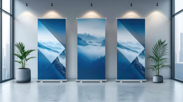 Image of a large, visually striking pull-up banner